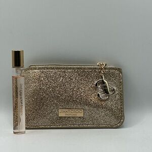 Jimmy Choo Parfums - EDP “I Want Choo”  w Gold Glitter CC Case Pouch -  NEW GWP